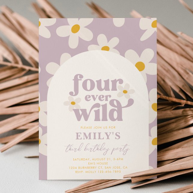 Fourever Wild Daisy Invitation Anniversaire (Créateur téléchargé)