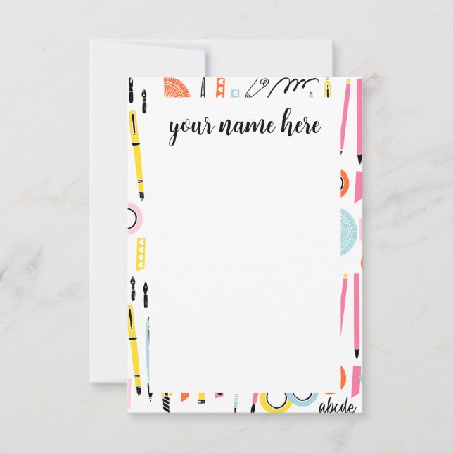 Fournitures d'art personnalisées Cartes pour notes (Devant)