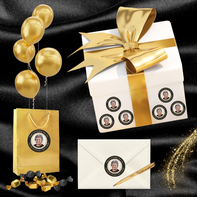 Fournitures pour 85e anniversaire , Autocollants d (85th birthday party supplies. Personalized stickers for gift box decorations, photo envelope seals.)