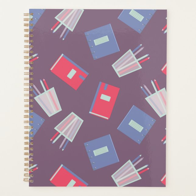 Fournitures scolaires motif sans couture de couleu (Devant)