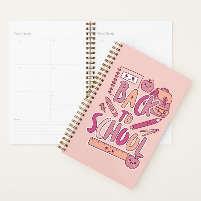 Fournitures Scolaires Rose Mignonnes Kawaii Élève (Devant avec enveloppe)