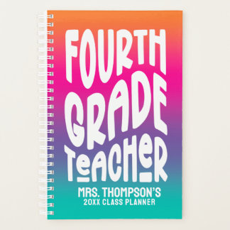 Fourth Grade Teacher Colorful Ombre