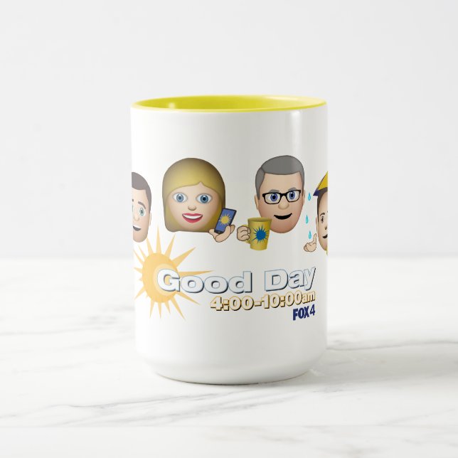 FOX 4 BONJOUR Emoji Café Mug (Centre)