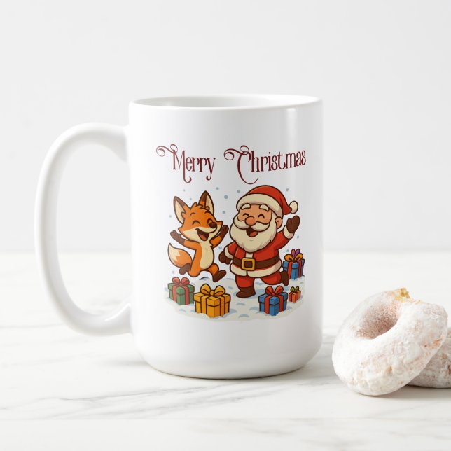 Fox and Santa Christmas Mug (Avec donut)