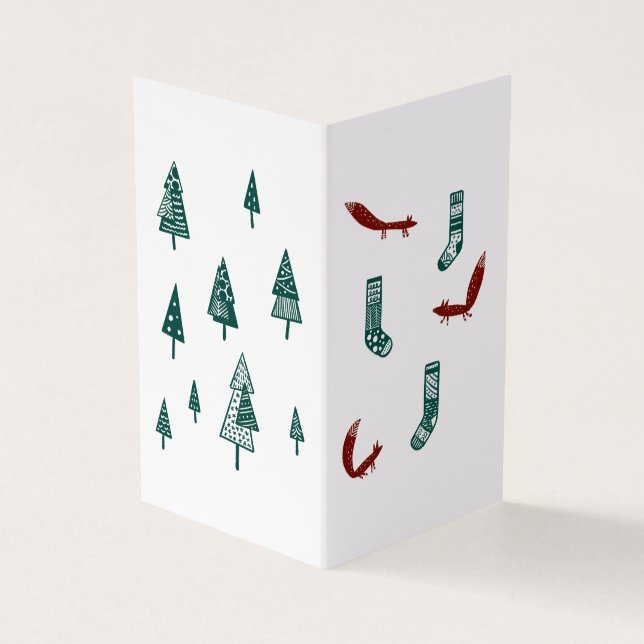 Fox and Tree Christmas Card: Simple (Outside)