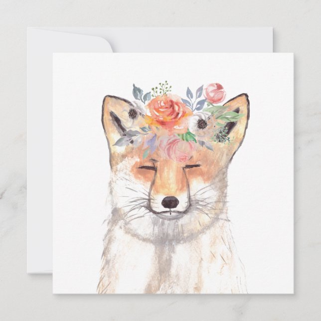 Fox aquarelle Orange Brown Wildlife Art Animal (Devant)