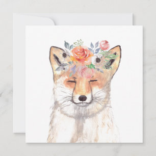 Fox aquarelle Orange Brown Wildlife Art Animal