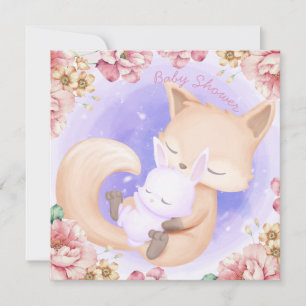 Fox Avec Un Baby shower Bunny Invitation