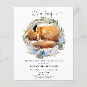 Fox C'est un garçon Watercolor Boho Wreath