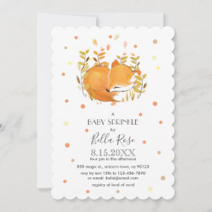 Fox Cub Baby Sprinkle Invitations