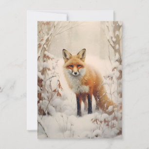 Fox dans la carte neige