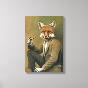 Fox de cru dans la toile enveloppée par costume