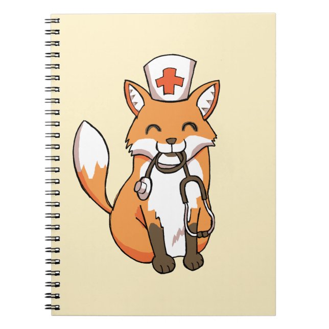 Fox de médecin ou d'infirmière dessinant le carnet (Devant)