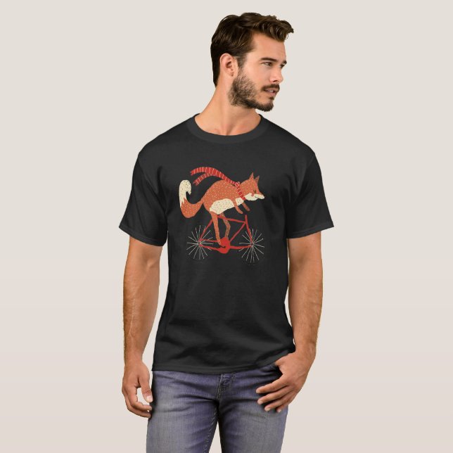 Fox de T-shirt de Fox sur un T-shirt de bicyclette (Devant entier)