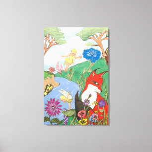Fox et la fée sur toile