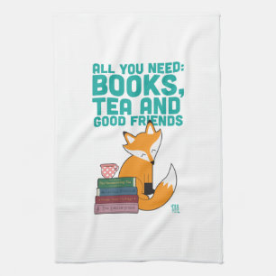 Fox et serviette de thé de Books&Friends de thé