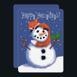Fox et Snowman Joyeux Hollydays ! Tellement mignon<br><div class="desc">Si mignon en effet ! Snowman est heureux de garder son ami renard cool! Conçu par Cherie's Art(c)2023</div>
