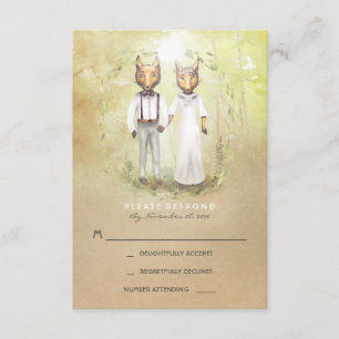 Fox Love Wedding Cartes RSVP