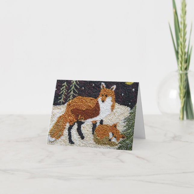 Fox Mother and Cub Carte pour notes (Devant)