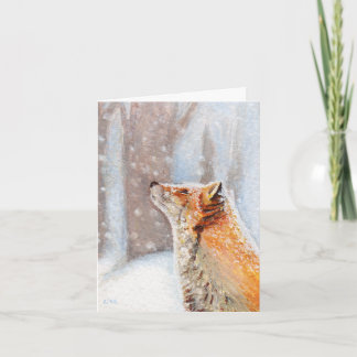 Fox rouge dans la carte de note de peinture de