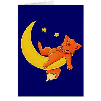Fox somnolent de lune