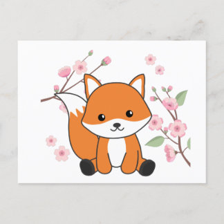 Fox Sweet Animaux Pour Kawaii Foxes Carte Postale