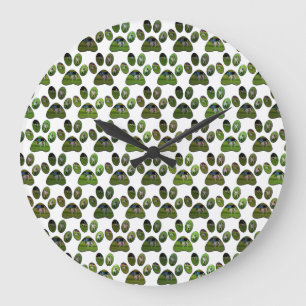 Fox Terrier Empreintes de pattes, horloge murale