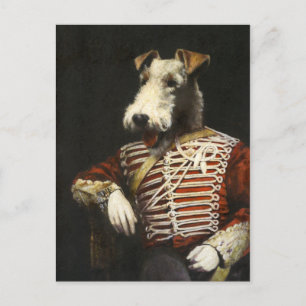 Fox Terrier En Vêtements Victoriens Carte postale