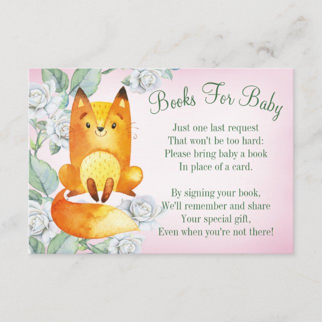 Fox Woodland Baby shower Carte Livre Apporter Un L (Devant)