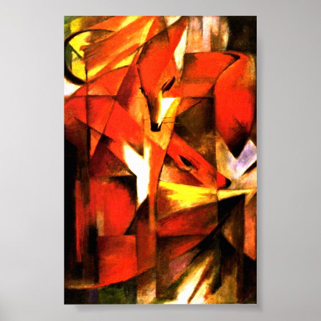Foxes de Franz Marc Fine Art Poster (Devant)