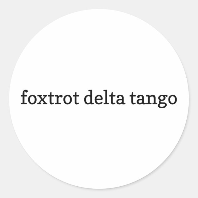 Foxtrot Delta Tango Autocollant, Autocollants viny (Devant)