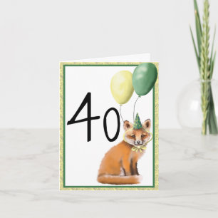 Foxy 40 Anniversaire Carte de voeux pliée