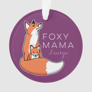 Foxy Fox Mama avec bébé, personnalisé