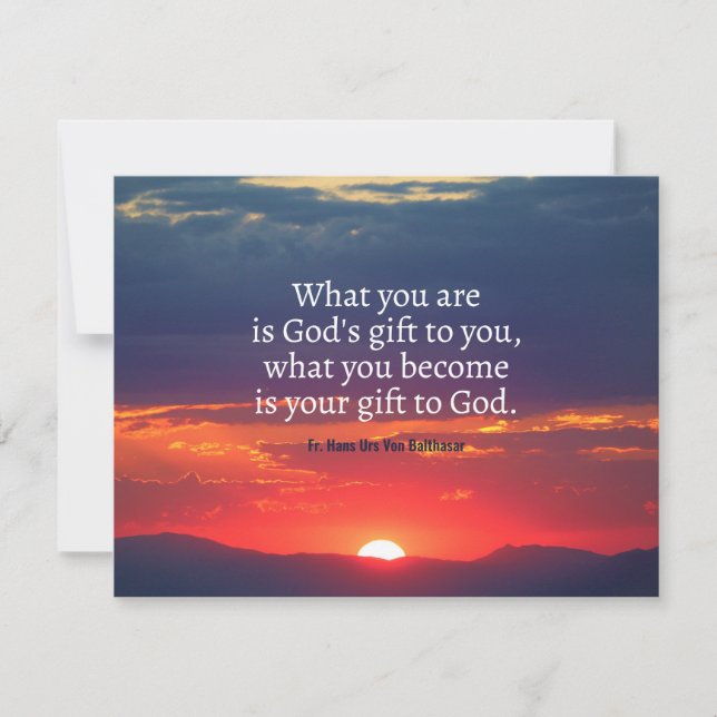 Fr. Carte de devis Hans Urs Von Balthasar (Devant)