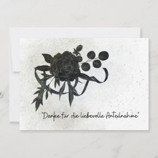 FR | Carte de remerciement de deuil noble - Rose n