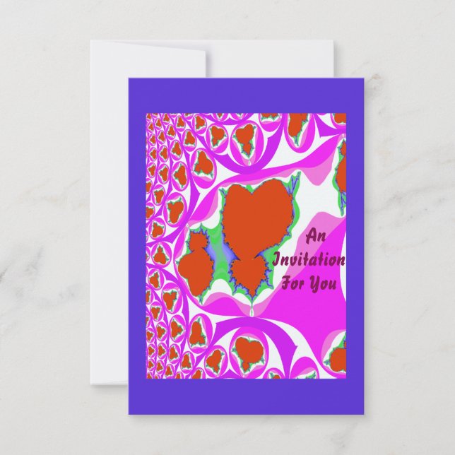 Fractal Bleeding Heart Invitations (Devant)