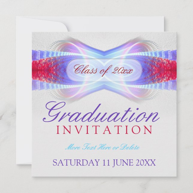 Fractal Champagne Dreams Graduation Invitation (Devant)