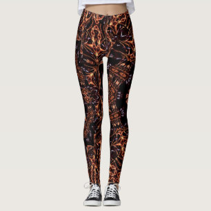 Fractal Fire Mood Leggings personnalisés