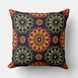 Fractal frileux décor coloré jetez oreiller