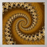 Fractal Golden Double Spiral Poster<br><div class="desc">This double spiral is made of countless other double spirals.  This detailed image is from the Mandelbrot set.</div>
