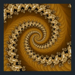Fractal Golden Double Spiral Poster<br><div class="desc">This double spiral is made of countless other double spirals.  This detailed image is from the Mandelbrot set.</div>