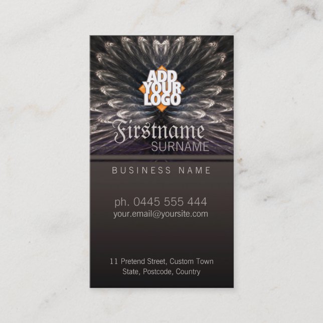 Fractal Love Feathes Carte de visite (Devant)