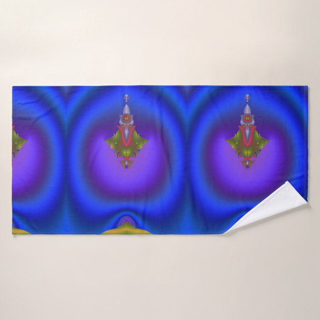 Fractale bleu profond (Serviette de bain)