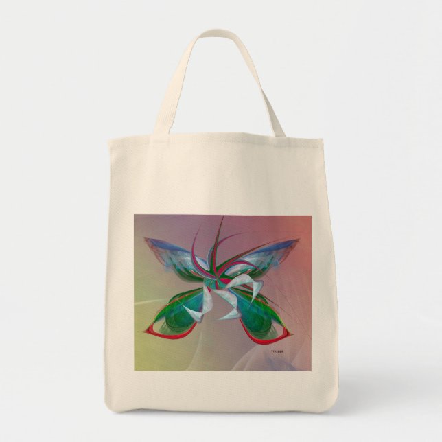 Fractale de papillon de mer sur le sac d'épicerie (Devant)