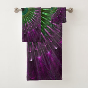 Fractale de verre violet et vert