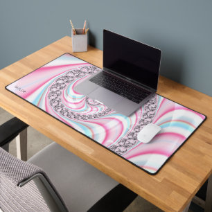 Fractale en spirale de bonbon pastel rose bleu