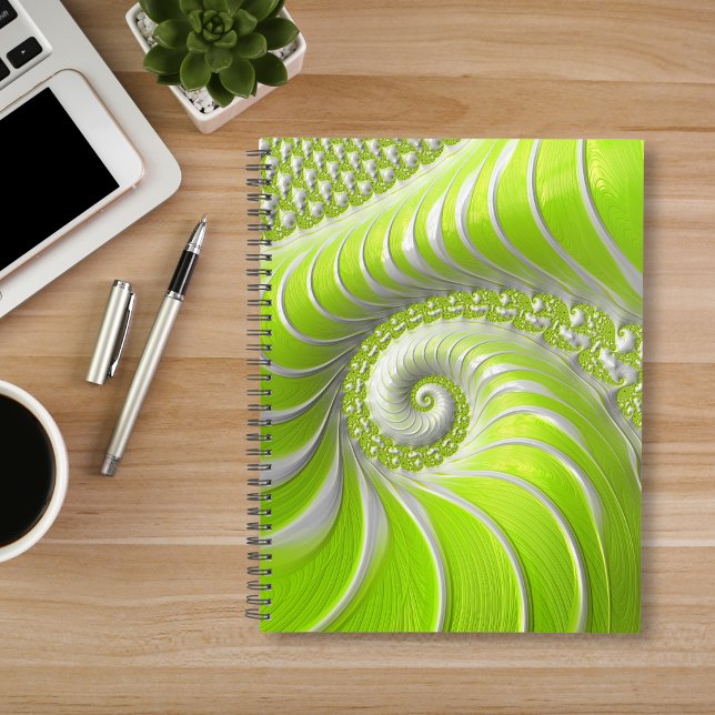 Fractale en spirale verte citron abstraite moderne (Créateur téléchargé)