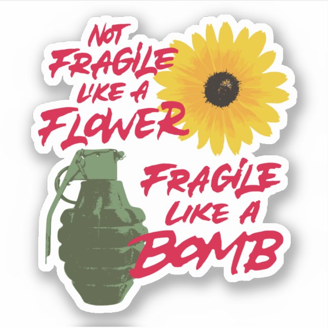 Fragile comme une bombe Sticker | Décalage d'ordin (Devant)