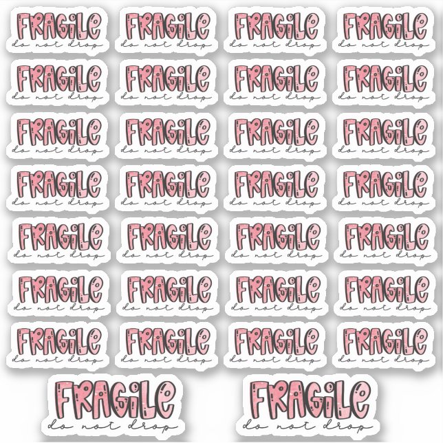 Fragile, Ne pas tomber - Stickers Aquarelle (Devant)
