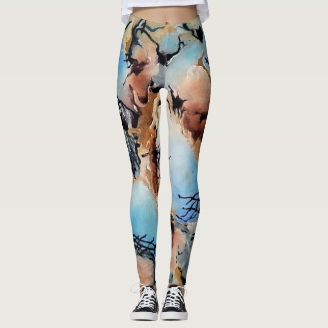 "Fragment peint de Ciel Bleu", Leggings de Femme (Devant)